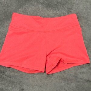 3 inch - neon orange/ coral shorts- size small